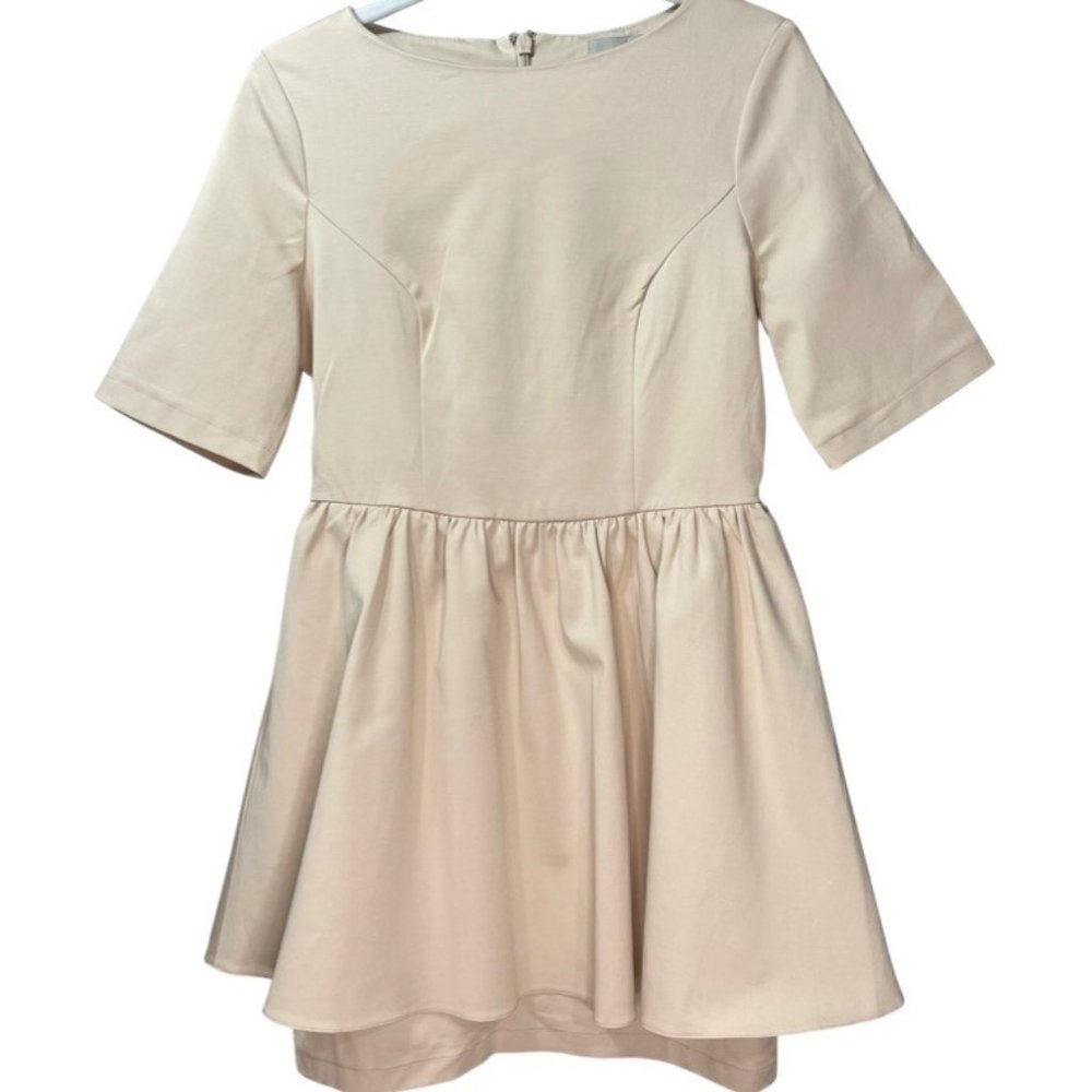 ASOS Women's Minimalist Short Sleeves Pleated Skater Dress with Under Skirt Size